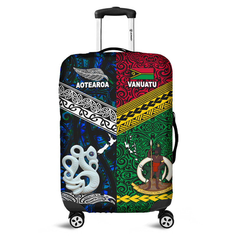 New Zealand And Vanuatu Luggage Cover Together - Blue LT8 Blue - Polynesian Pride
