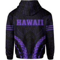 Polynesian Kakau Seal of Hawaii Zip Hoodie Sport Style Version 2.0 Purple - Polynesian Pride