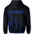 Hawaii Coat of Arms Zipper Hoodie (Blue) Turtle Style - Polynesian Pride