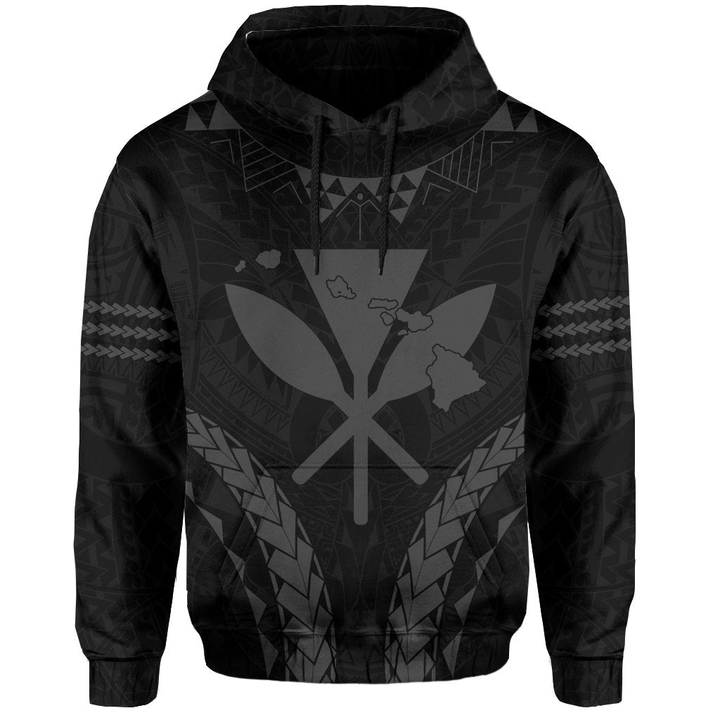 Polynesian Kakau Kanaka Map Hawaii Hoodie Sport Style Version 2.0 Gray - Polynesian Pride