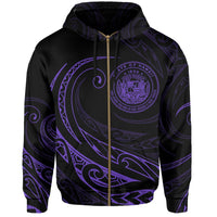 Hawaii Zipper Hoodie Frida Style Purple - Polynesian Pride