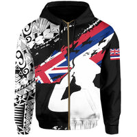 Hawaii Flag Remember Pearl Harbor Zipper Hoodie Nora Style - Polynesian Pride
