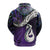 New Zealand Maori Hoodie Manaia Paua Shell Glitter Purple LT4 - Polynesian Pride