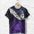 New Zealand Maori T Shirt Manaia Paua Shell Glitter Purple LT4 Unisex Purple - Polynesian Pride