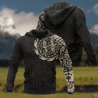 Maori Tangaroa Tattoo New Zealand Custom Hoodie Tan - Polynesian Pride