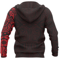Maori Tattoo Hoodie, New Zealand Maori Lizard Zip up Hoodie - Polynesian Pride