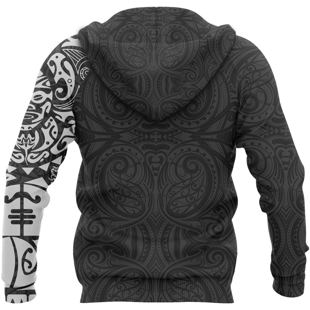 Maori Tattoo Zip Hoodie, New Zealand Lizard Full Zip Hoodie - Polynesian Pride