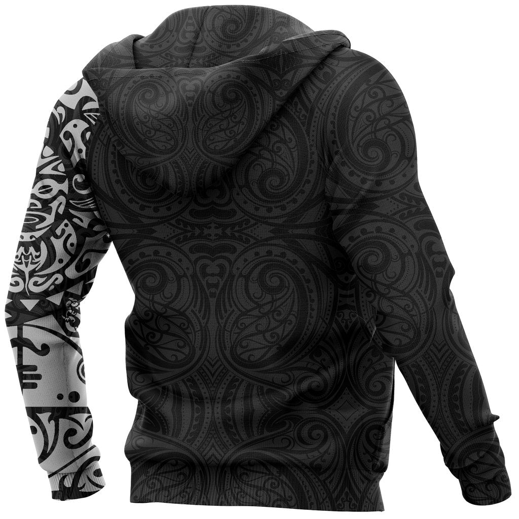 Maori Tattoo Zip Hoodie, New Zealand Lizard Full Zip Hoodie - Polynesian Pride