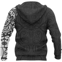 Maori Tangaroa Tattoo New Zealand Custom Hoodie White - Polynesian Pride