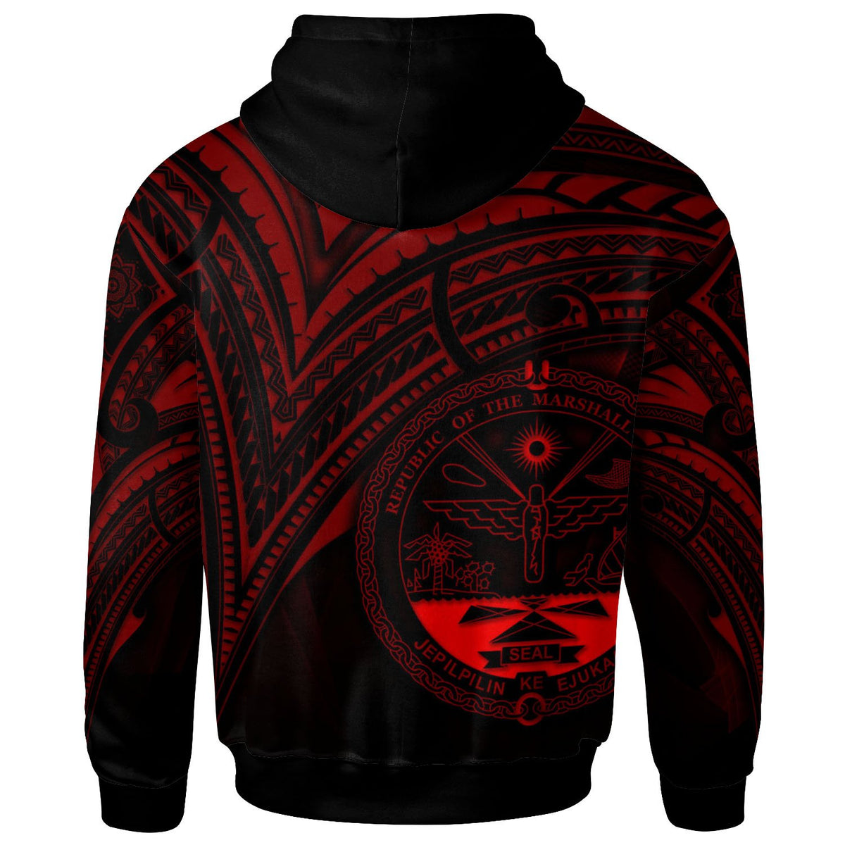 Marshall Islands Hoodie Red Color Cross Style - Polynesian Pride