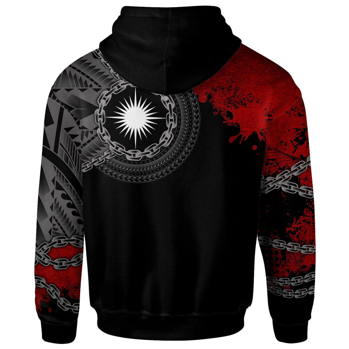 Marshall Islands Polynesian Custom Zip up Hoodie Polynesian Chain Style - Polynesian Pride