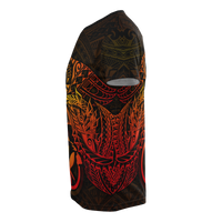 Hawaii T Shirt Red Kanaka Maoli Turtle Manta Ray - Polynesian Pride