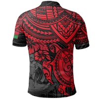 Vanuatu Polo Shirt Vanuatuan Flag Coat Of Arms Red Turtle Hibiscus - Polynesian Pride