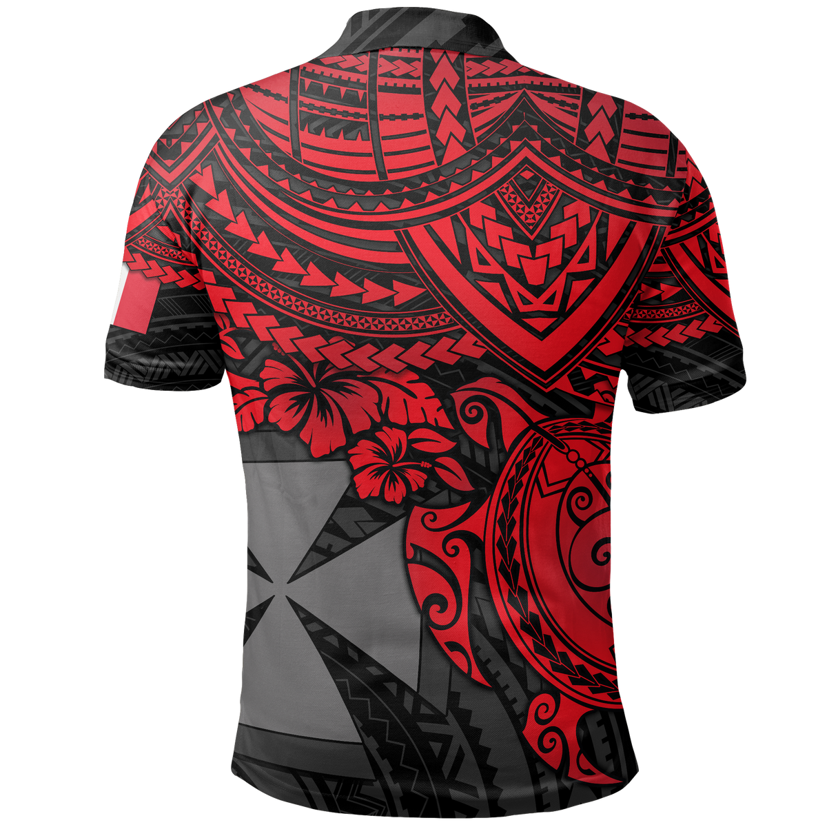 Wallis and Futuna Polo Shirt Wallis and Futuna Coat Of Arms Red Turtle - Polynesian Pride