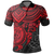 Tahiti Polo Shirt Tahitian FLag Red Turtle Hibiscus Unisex RED - Polynesian Pride