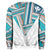 Hawaii Sweatshirt - Football Jersey Style - White And Cyan - AH - Polynesian Pride