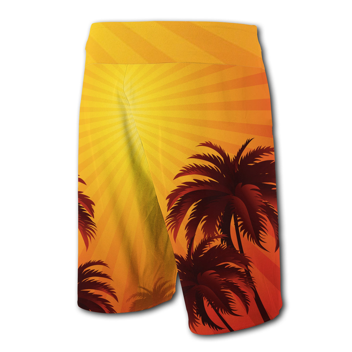 Summer Sunshine Coconut Tree Silhouette Hawaii Board Short - Polynesian Pride
