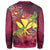 Kanaka Map Turtle Hibiscus Sweatshirt - Red Velvet - AH - Polynesian Pride