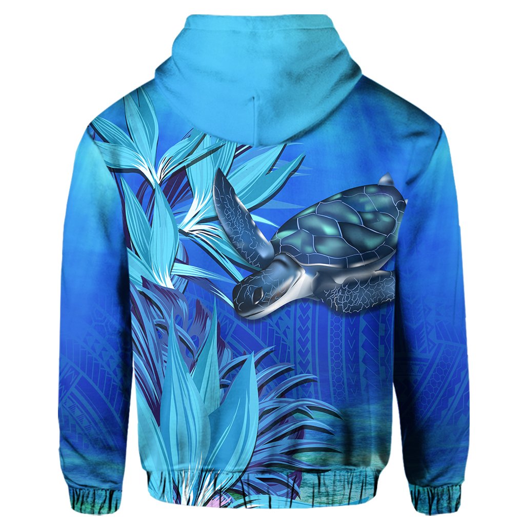 Hawaii Blue Turtle Paradise Hoodie Breath Ocean AH - Polynesian Pride