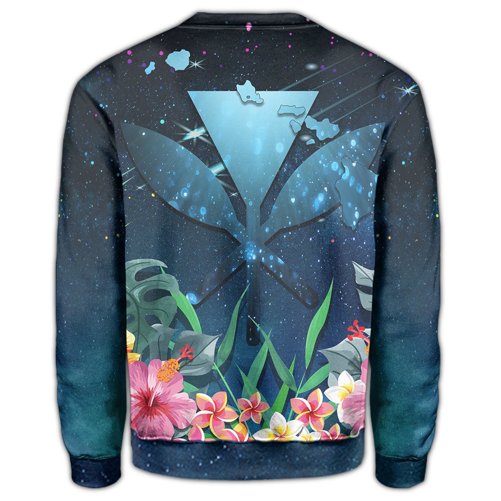 Kanaka Flamingo Couple Rose Hibiscus Plumeria Sweatshirt - Love Universe - AH - Polynesian Pride