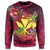 Kanaka Map Turtle Hibiscus Sweatshirt - Red Velvet - AH - Polynesian Pride