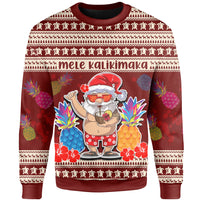 Hawaii Christmas Santa Claus Pineapple Pattern Sweatshirt - Dry Style - AH - Polynesian Pride
