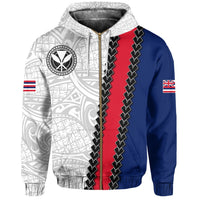 Hawaii Kakau Flag Polynesian Hoodie (Zip up) - Polynesian Pride