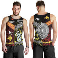 New Zealand And Papua New Guinea Men Tank Top Together - Yellow LT8 - Polynesian Pride