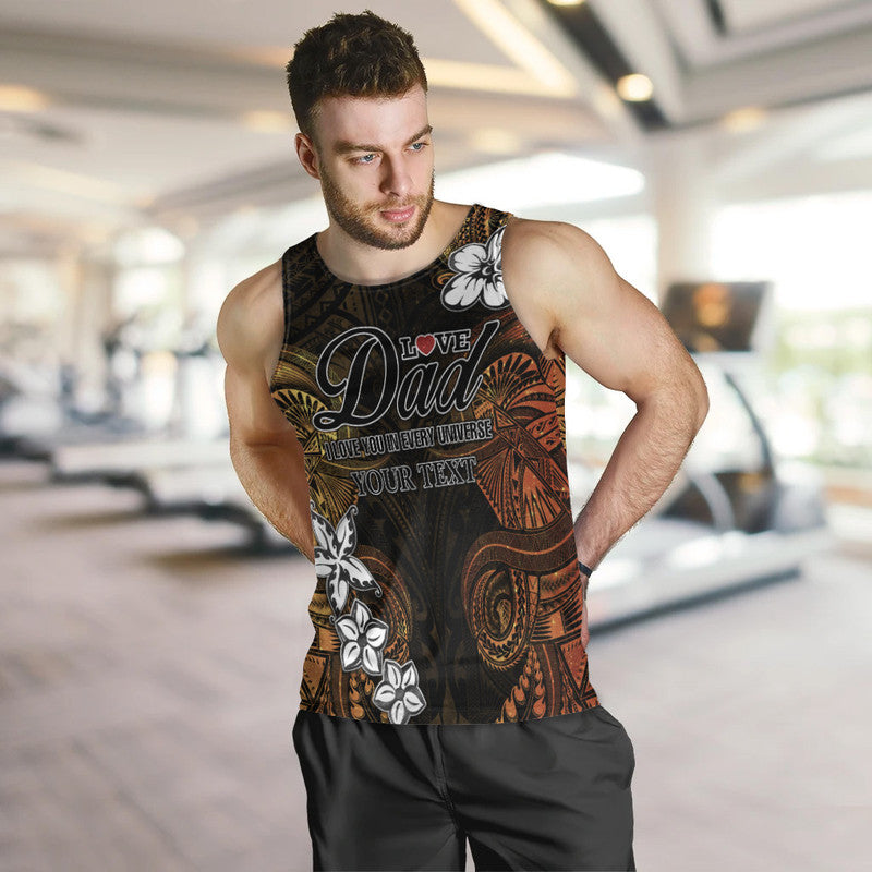 (Custom Personalised) Polynesian Fathers Day Men Tank Top I Love You In Every Universe - Gold LT8 - Polynesian Pride