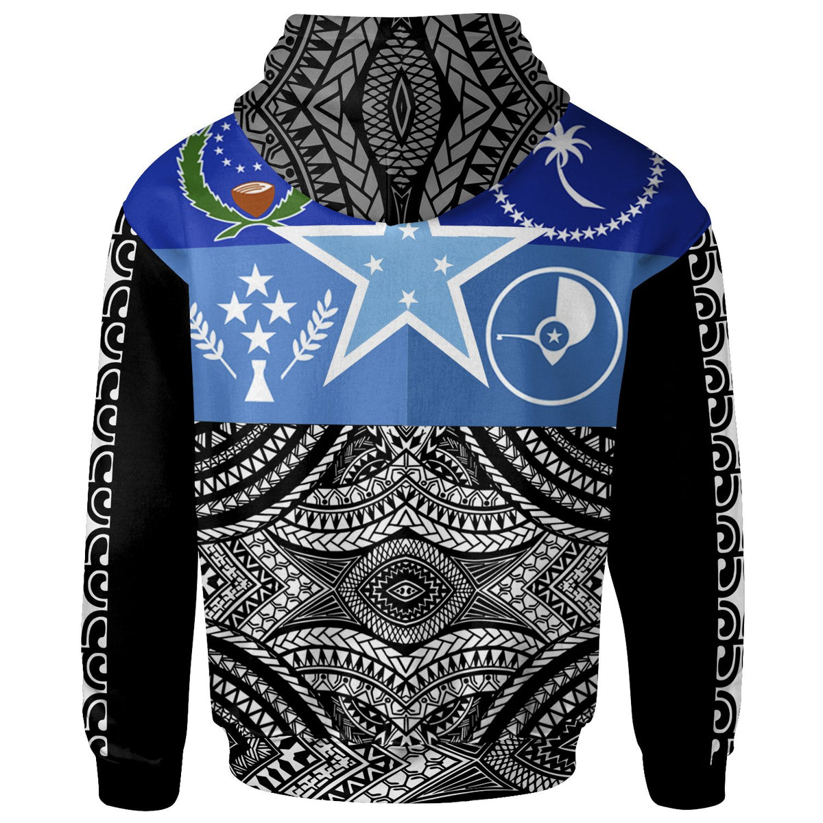 Federated States of Micronesia Hoodie Flag With Micronesia Pattern - Polynesian Pride