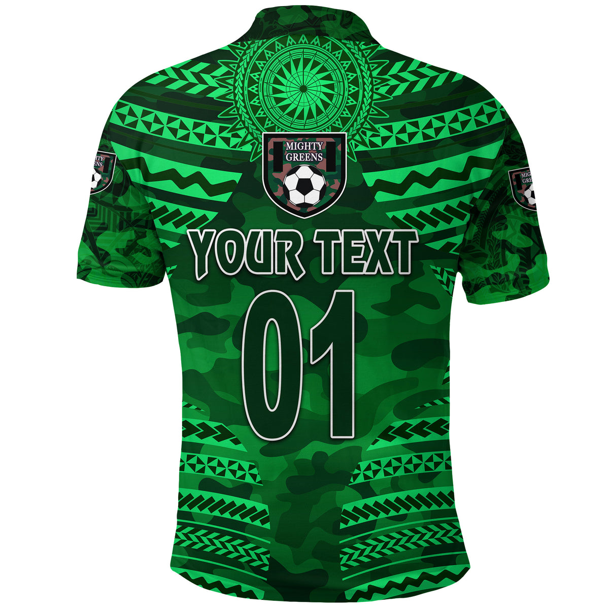 Custom Mighty Greens Polo Shirt Military Football Team Creative Style, Custom Text and Number LT8 - Polynesian Pride