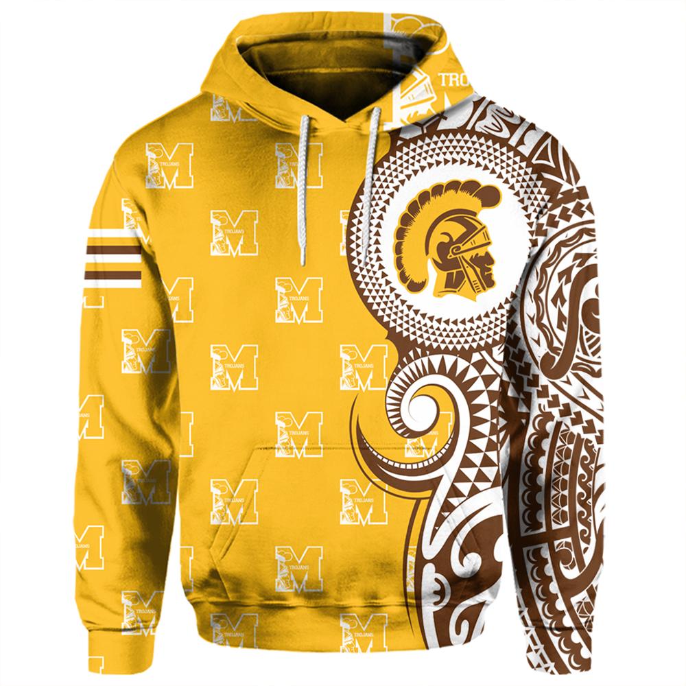 Custom Hawaii Hoodie Mililani High Tribal Kakau Pullover Hoodie Unisex Gold - Polynesian Pride
