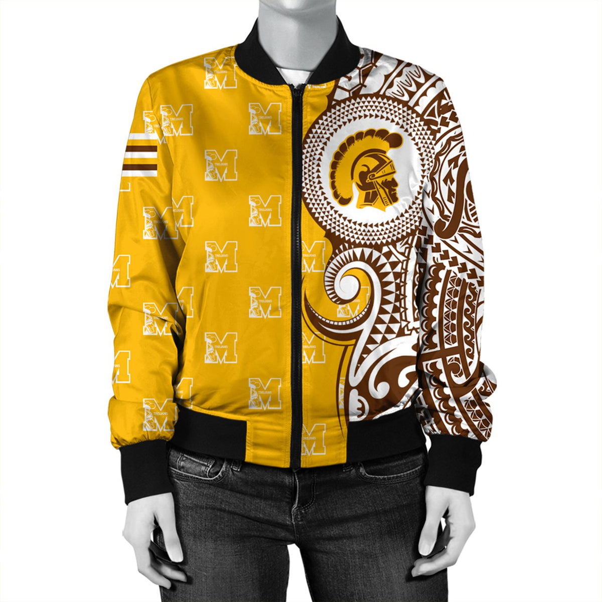 (Personalized) Hawaii Bomber Jacket - Mililani High Tribal Kakau Bomber Jacket AH - Polynesian Pride