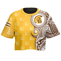 (Personalised) Hawaii - Mililani High Tribal Kakau All - over Print Crop Top T-shirt AH - Polynesian Pride