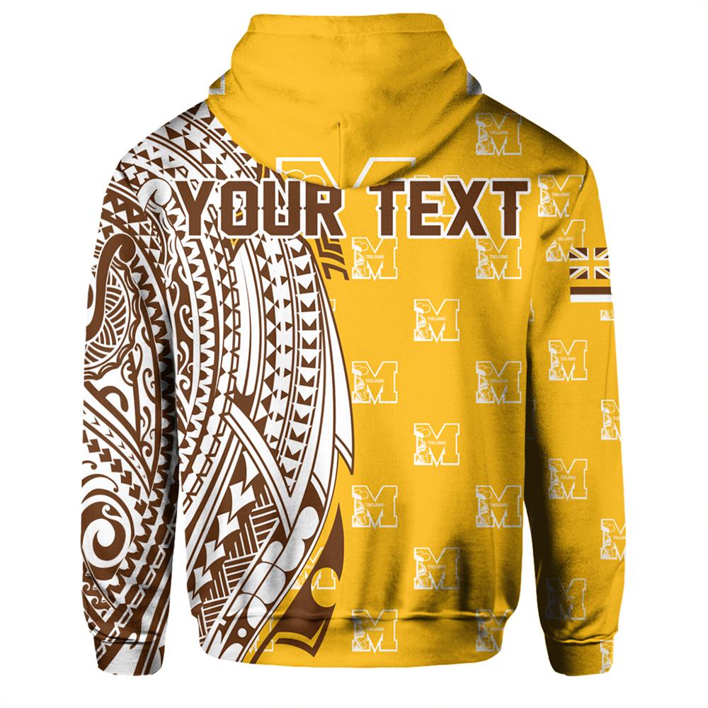 Custom Hawaii Hoodie Mililani High Tribal Kakau Zip Hoodie - Polynesian Pride