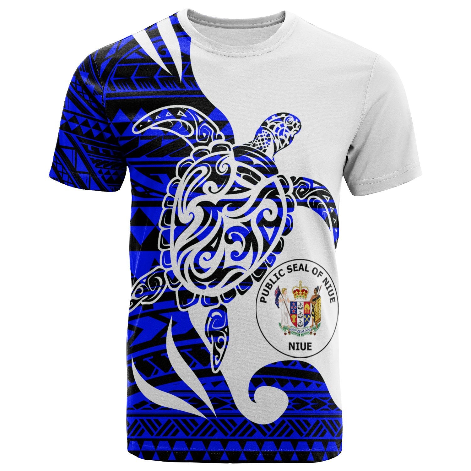 Niue Custom T Shirt Mega Turtle Unisex Blue - Polynesian Pride
