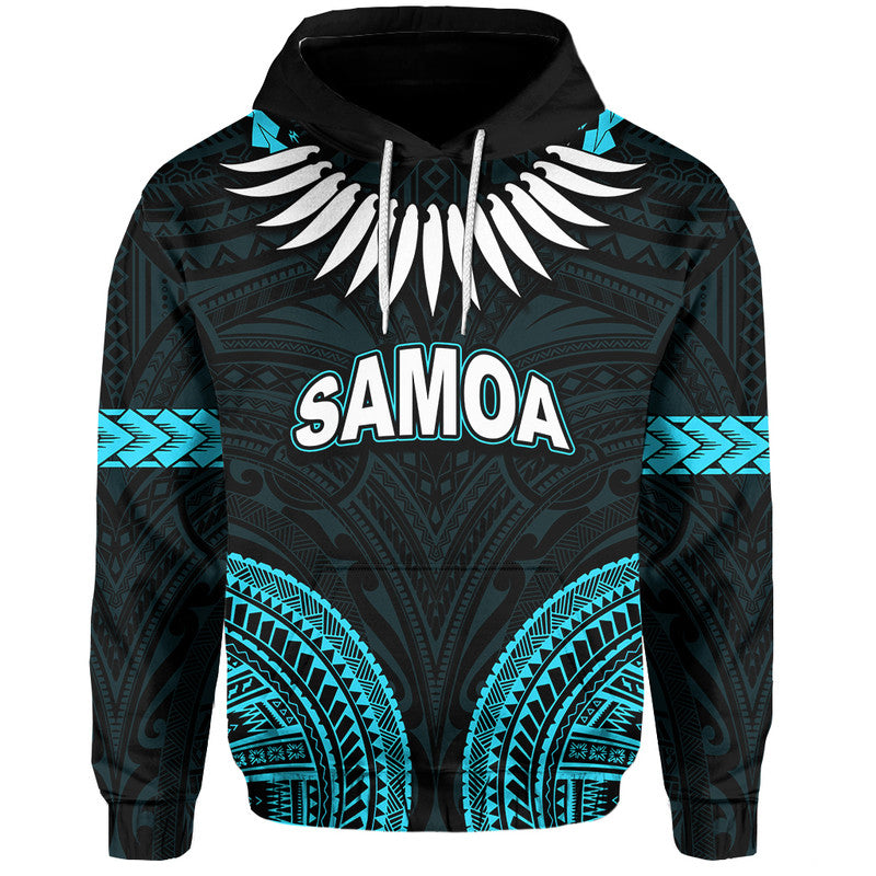 Custom Samoa Ula Nifo Tribal Hoodie Blue Style LT6 Blue - Polynesian Pride