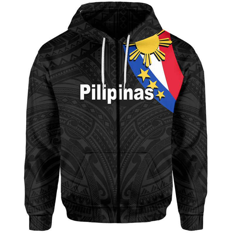 Custom Pilipinas Hoodie Simple Style Black LT6 - Polynesian Pride