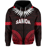 Custom Samoa Ula Nifo Tribal Hoodie Red Style LT6 - Polynesian Pride
