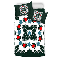 Hawaiian Quilt Monstera Leaves And Turtle Bedding Set - AH - Polynesian Pride