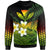 Kanaka Maoli (Hawaiian) Sweatshirt, Polynesian Plumeria Banana Leaves Reggae Unisex Black - Polynesian Pride