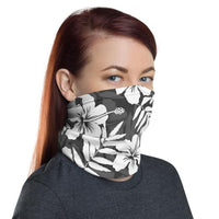Traditional Hibiscus Gray Unisex Neck Gaiter - Polynesian Pride