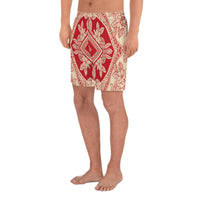 Polynesian Plumeria Mix Men's Athletic Long Shorts - Polynesian Pride
