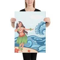 Hula Dance Cartoon Canvas 18x24 Canvas White - Polynesian Pride