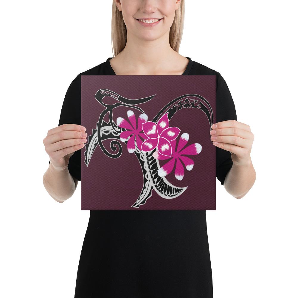 Plumeria Polynesia Pink Canvas 12x12 Canvas Pink - Polynesian Pride