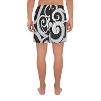 Polynesian Maori Ethnic Ornament Gray Men's Athletic Long Shorts - Polynesian Pride