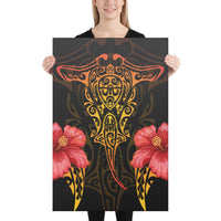 Hawaii Polynesian Hibiscus Animal Canvas 24x36 Canvas White - Polynesian Pride