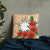 Nauru Polynesian Pillow - Hibiscus Coat of Arm Pillow 22 x 22 Beige - Polynesian Pride