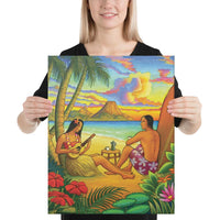 Sing A Song On A Beach Canvas 16x20 Canvas White - Polynesian Pride