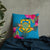 Tuvalu Polynesian Pillow - Hibiscus Surround Pillow 22×22 Blue - Polynesian Pride